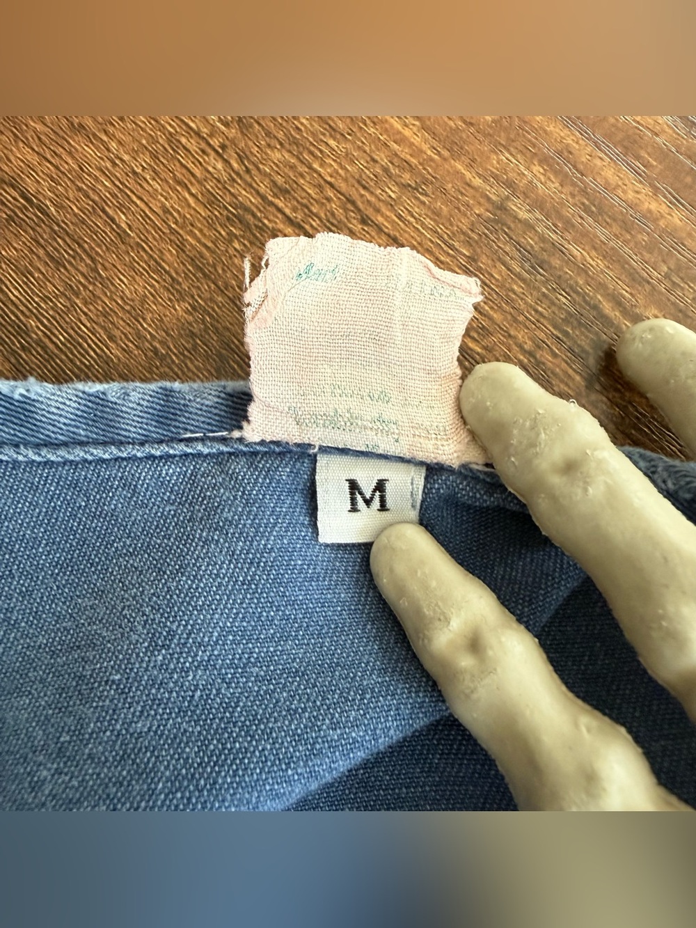 💀 SOLD 💀 Vintage 80s 90s Faded Denim Chore Coat ~ Size Medium - Picture 10 of 10